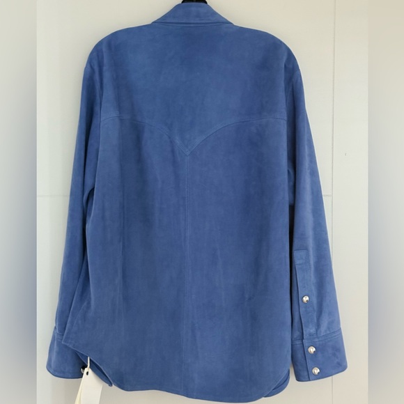 Khaite Jinn Suede Shirt, 6, Blue Iris - Picture 12 of 17